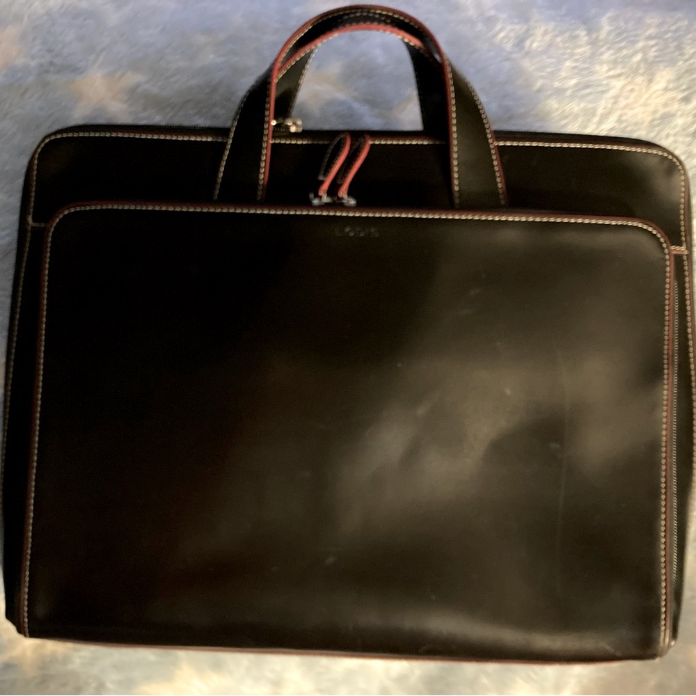 Lodis Audrey Slim Crossbody Shoulder Bag Briefcase Black Leather